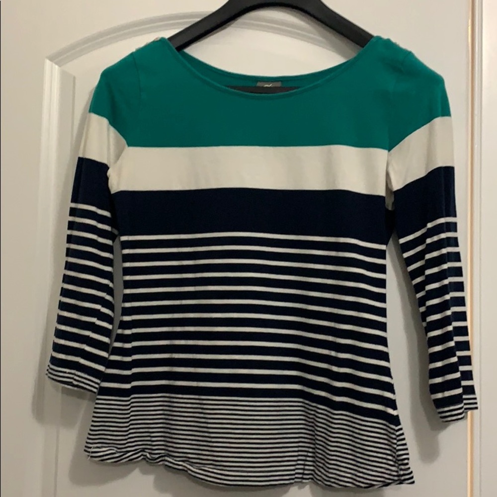 🔵Anthropologie boatneck, 3/4 sleeve top🔵